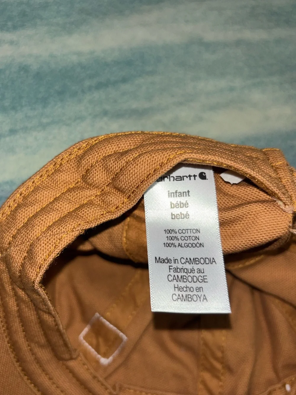 Carhartt Infant Brown Adjustable Cotton Authentic Canvas Flat Brim Hat Cap